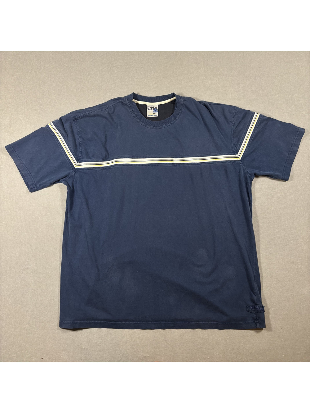 Vintage 90s Gotcha Surf Striped Tee Navy Size XXL